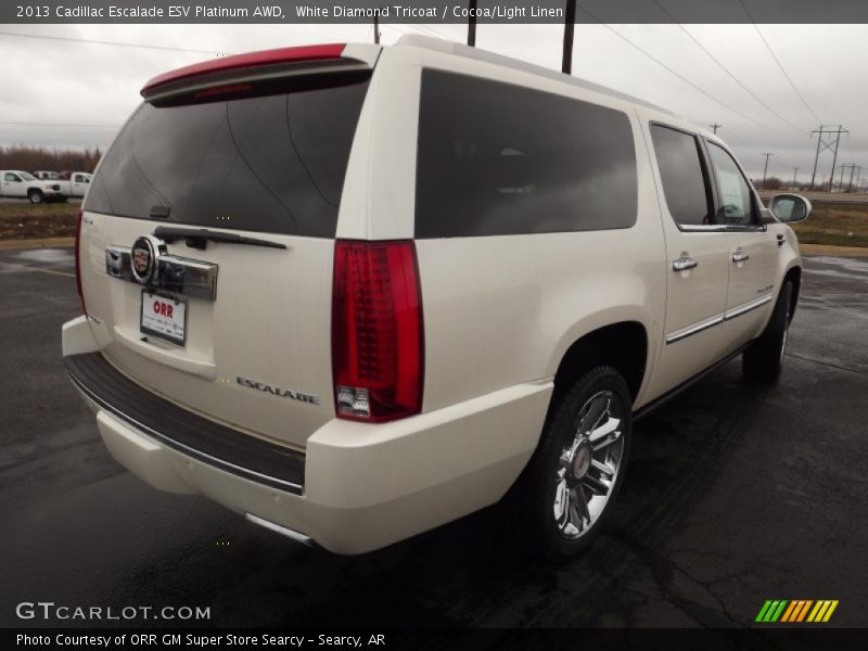 White Diamond Tricoat / Cocoa/Light Linen 2013 Cadillac Escalade ESV Platinum AWD