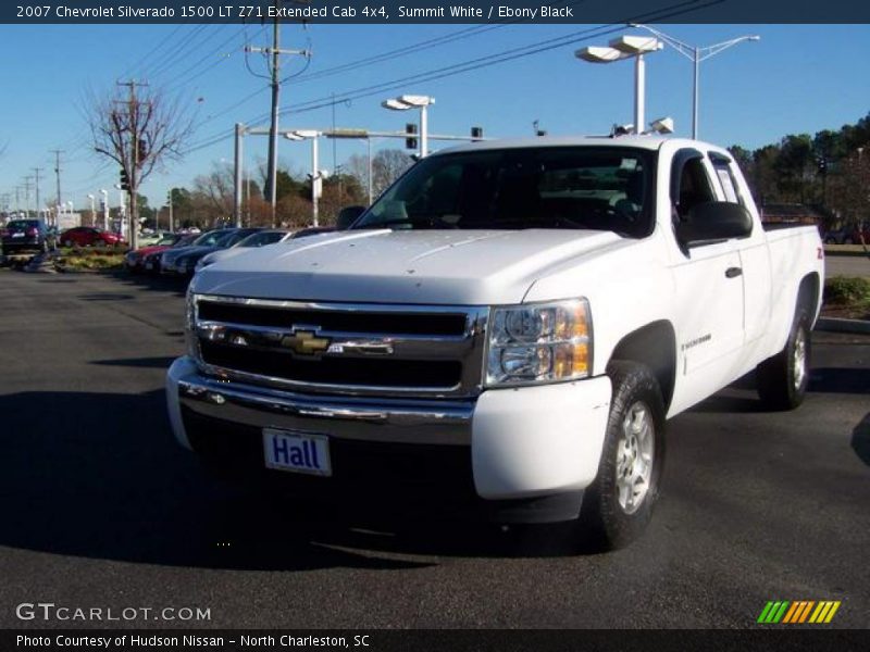 Summit White / Ebony Black 2007 Chevrolet Silverado 1500 LT Z71 Extended Cab 4x4