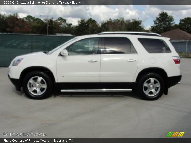 White Diamond Tricoat / Ebony 2009 GMC Acadia SLT