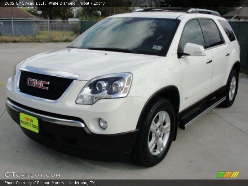 White Diamond Tricoat / Ebony 2009 GMC Acadia SLT