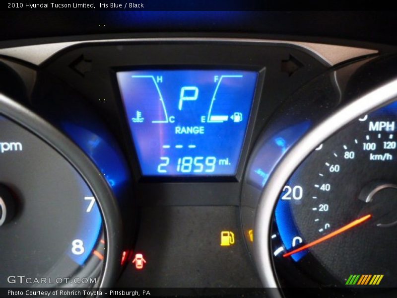 Iris Blue / Black 2010 Hyundai Tucson Limited