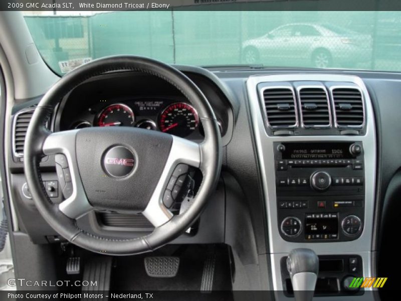 White Diamond Tricoat / Ebony 2009 GMC Acadia SLT