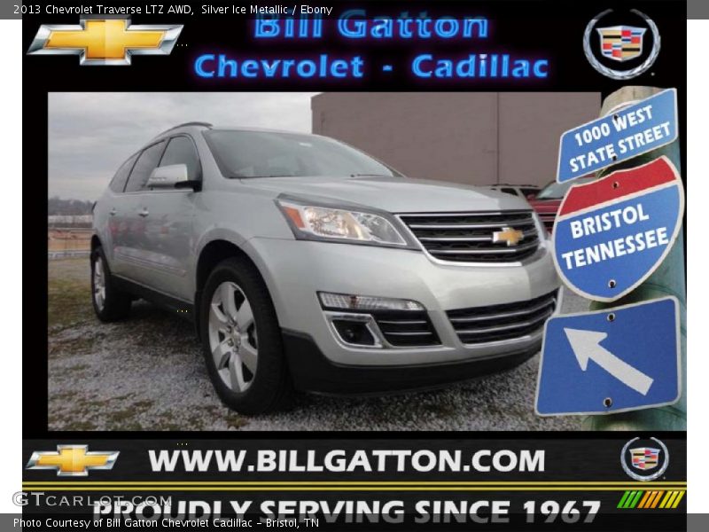 Silver Ice Metallic / Ebony 2013 Chevrolet Traverse LTZ AWD