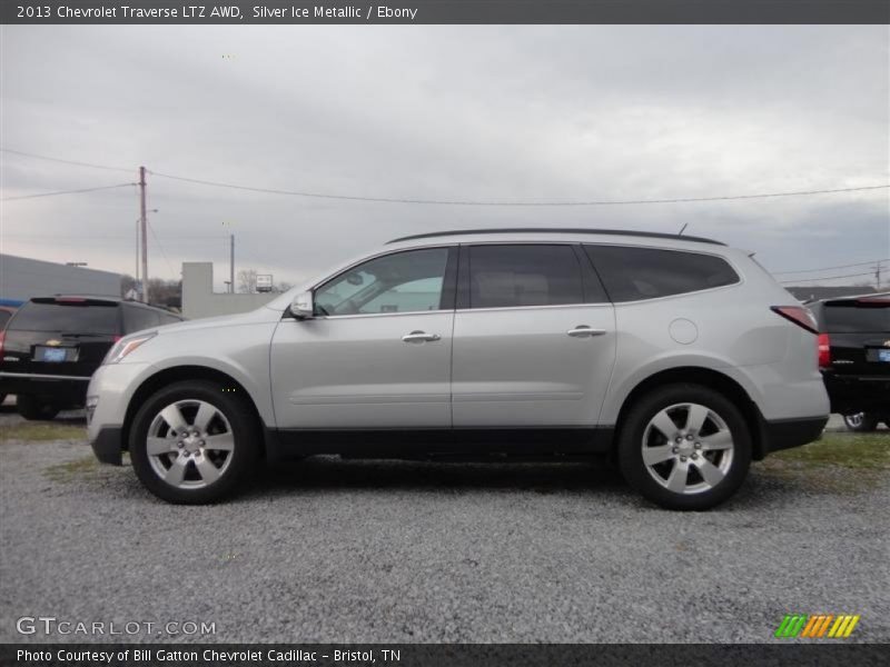 Silver Ice Metallic / Ebony 2013 Chevrolet Traverse LTZ AWD