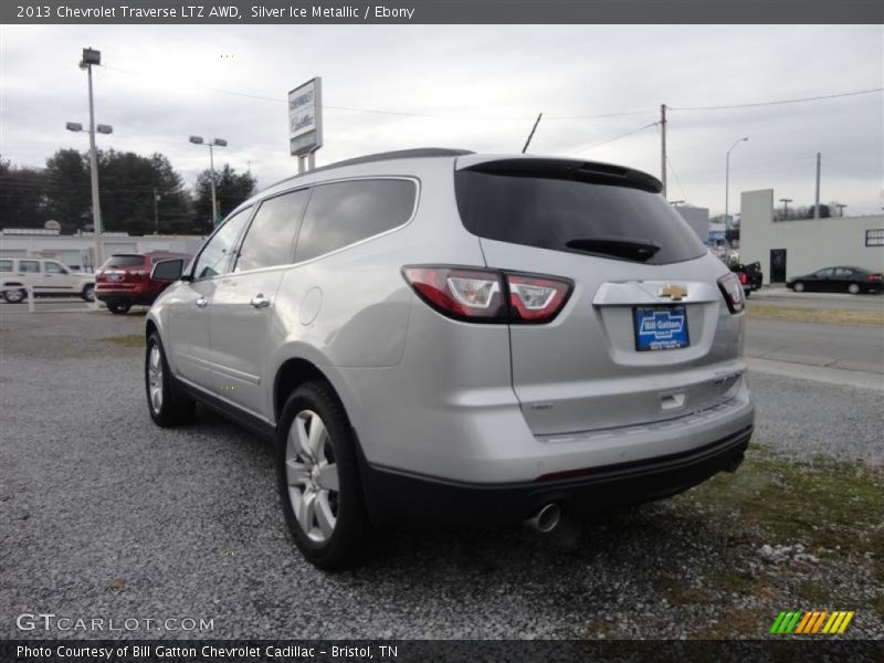 Silver Ice Metallic / Ebony 2013 Chevrolet Traverse LTZ AWD