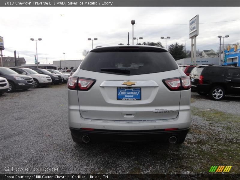Silver Ice Metallic / Ebony 2013 Chevrolet Traverse LTZ AWD