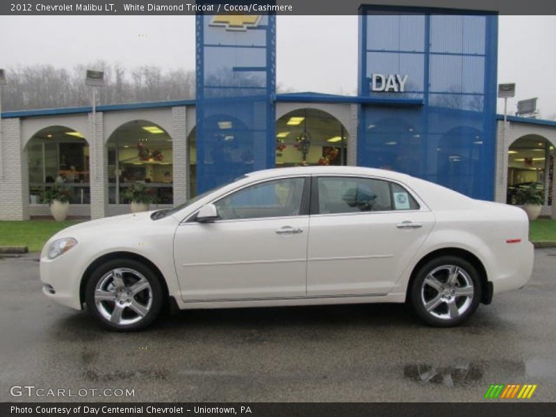 White Diamond Tricoat / Cocoa/Cashmere 2012 Chevrolet Malibu LT