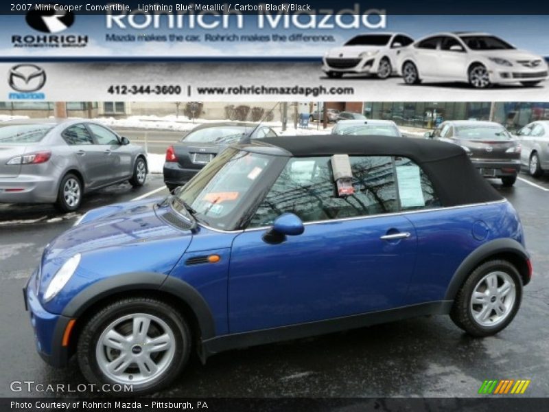 Lightning Blue Metallic / Carbon Black/Black 2007 Mini Cooper Convertible