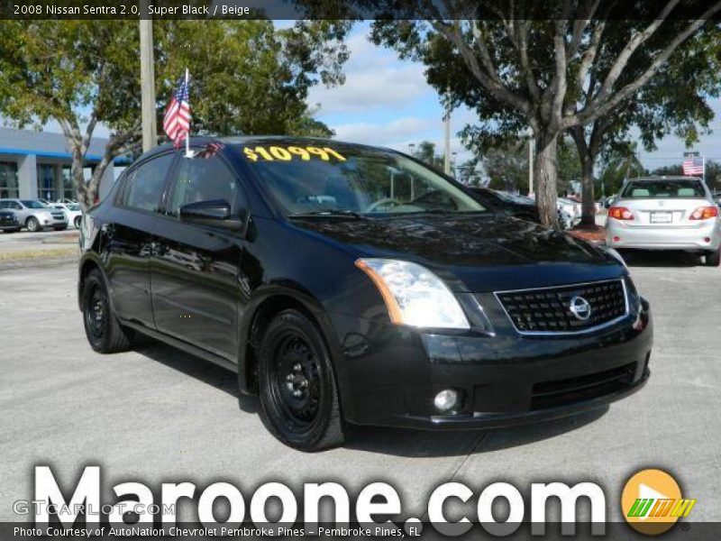 Super Black / Beige 2008 Nissan Sentra 2.0