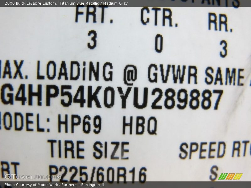 Titanium Blue Metallic / Medium Gray 2000 Buick LeSabre Custom