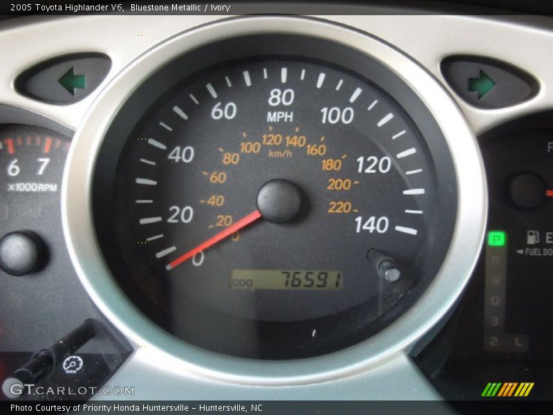 Bluestone Metallic / Ivory 2005 Toyota Highlander V6
