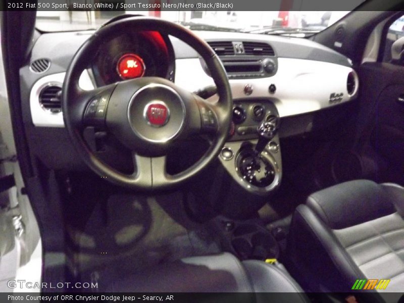 Bianco (White) / Sport Tessuto Nero/Nero (Black/Black) 2012 Fiat 500 Sport