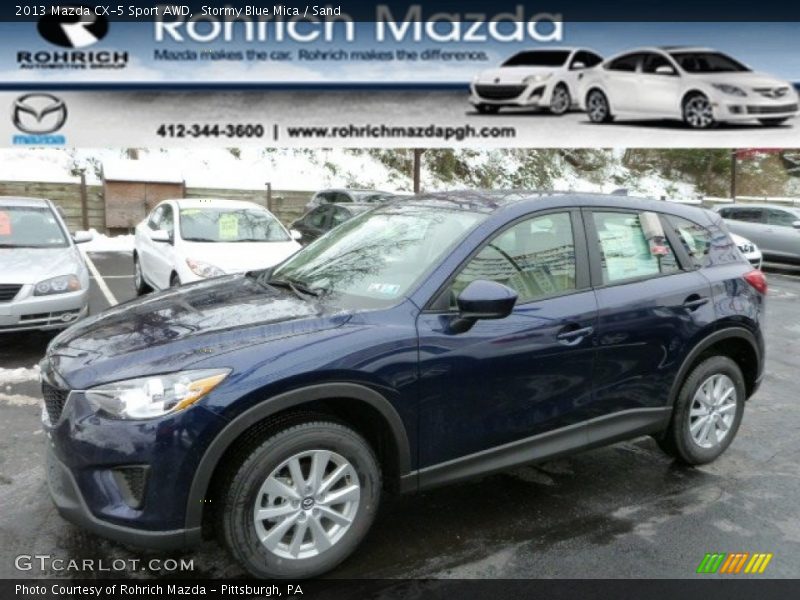Stormy Blue Mica / Sand 2013 Mazda CX-5 Sport AWD