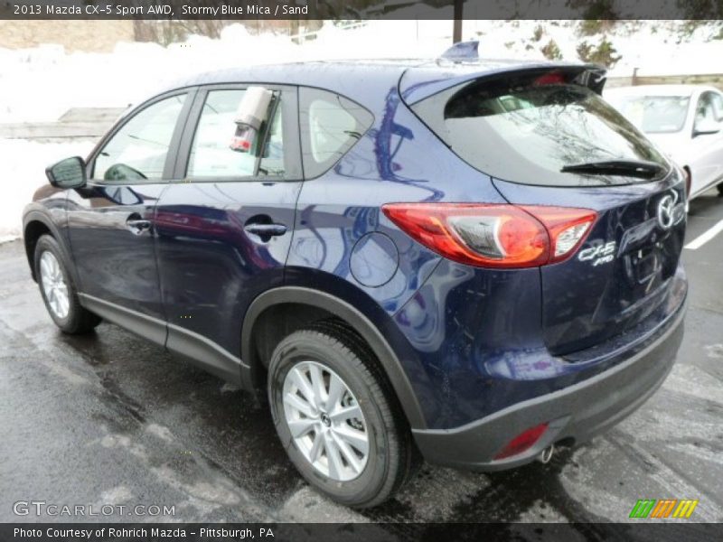 Stormy Blue Mica / Sand 2013 Mazda CX-5 Sport AWD