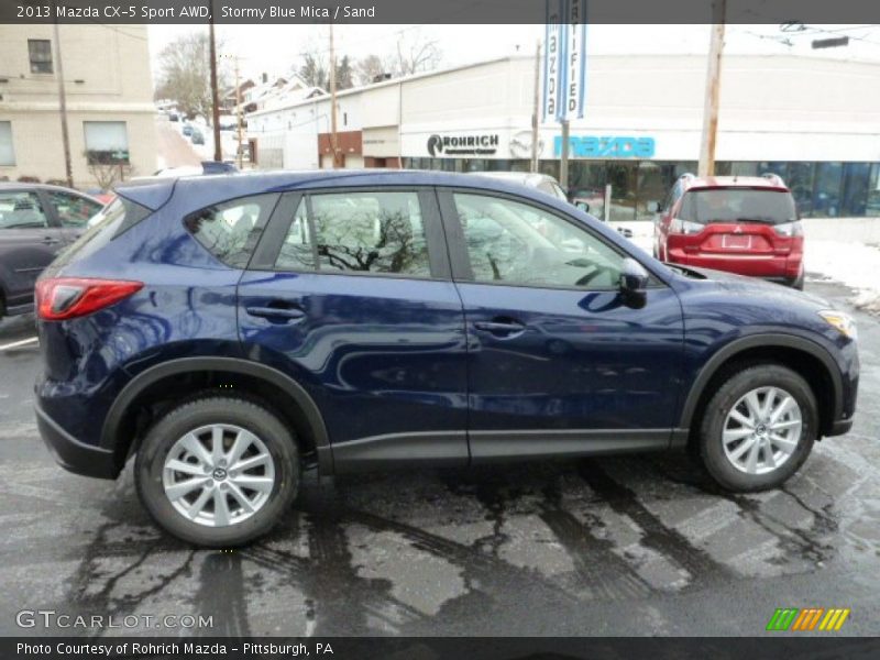 Stormy Blue Mica / Sand 2013 Mazda CX-5 Sport AWD