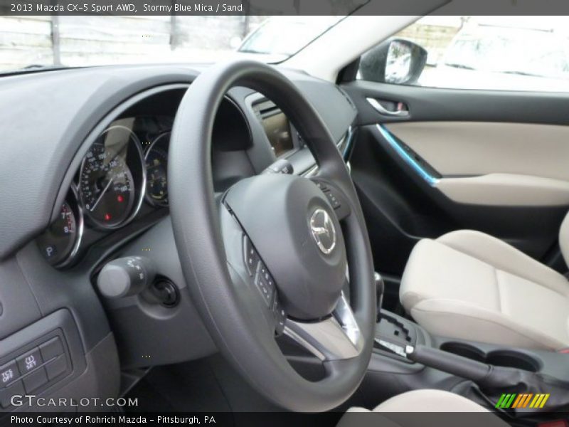 Stormy Blue Mica / Sand 2013 Mazda CX-5 Sport AWD