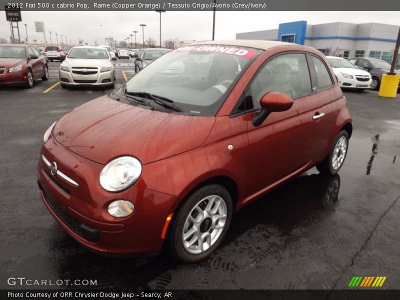 Rame (Copper Orange) / Tessuto Grigio/Avorio (Grey/Ivory) 2012 Fiat 500 c cabrio Pop