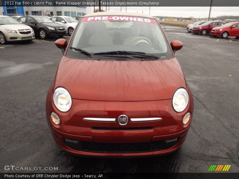 Rame (Copper Orange) / Tessuto Grigio/Avorio (Grey/Ivory) 2012 Fiat 500 c cabrio Pop