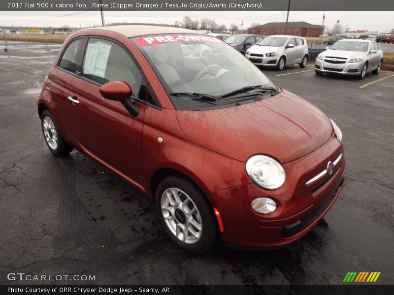 Rame (Copper Orange) / Tessuto Grigio/Avorio (Grey/Ivory) 2012 Fiat 500 c cabrio Pop