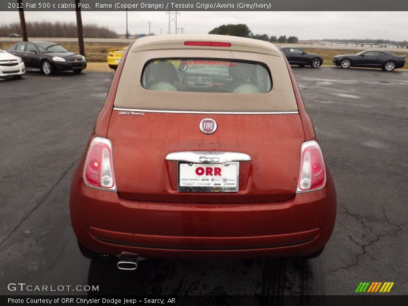 Rame (Copper Orange) / Tessuto Grigio/Avorio (Grey/Ivory) 2012 Fiat 500 c cabrio Pop