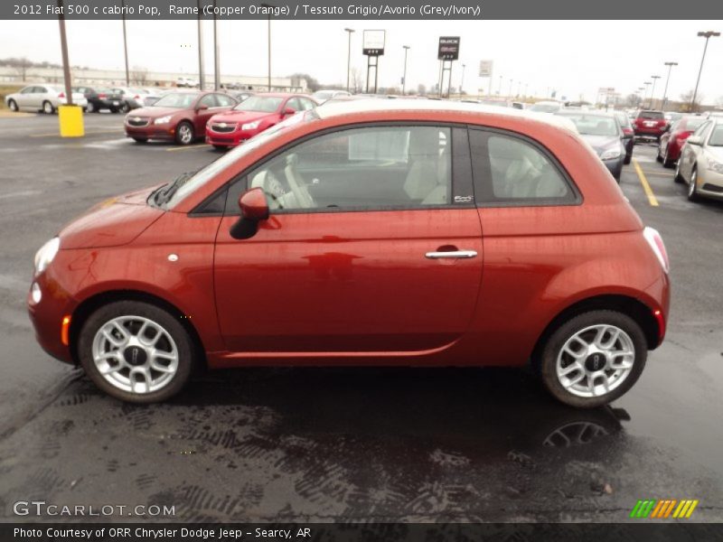 Rame (Copper Orange) / Tessuto Grigio/Avorio (Grey/Ivory) 2012 Fiat 500 c cabrio Pop