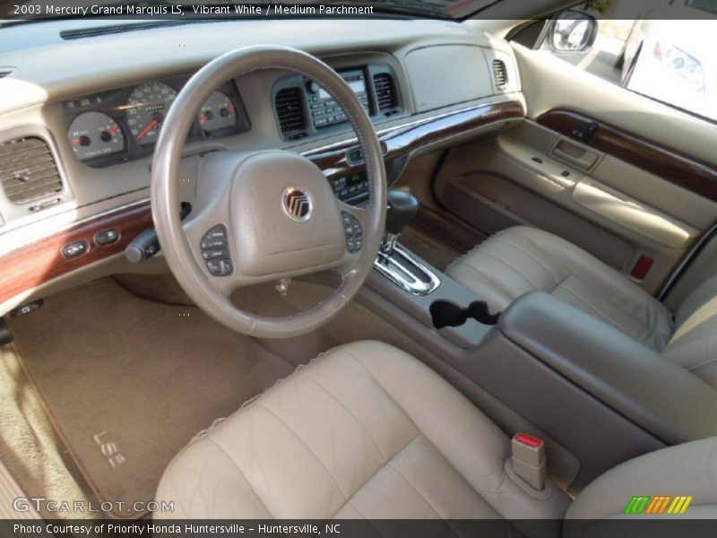 Vibrant White / Medium Parchment 2003 Mercury Grand Marquis LS