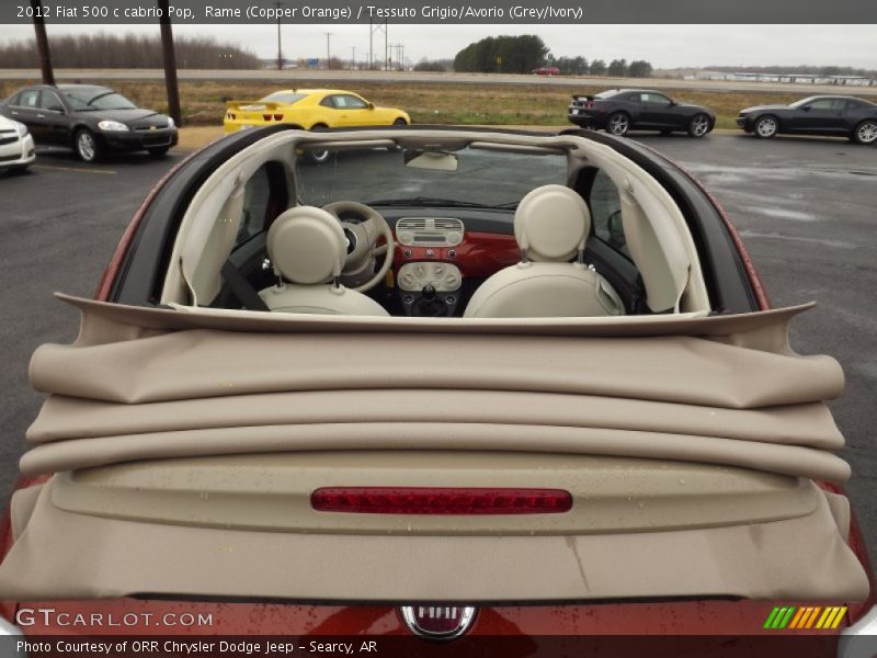 Rame (Copper Orange) / Tessuto Grigio/Avorio (Grey/Ivory) 2012 Fiat 500 c cabrio Pop