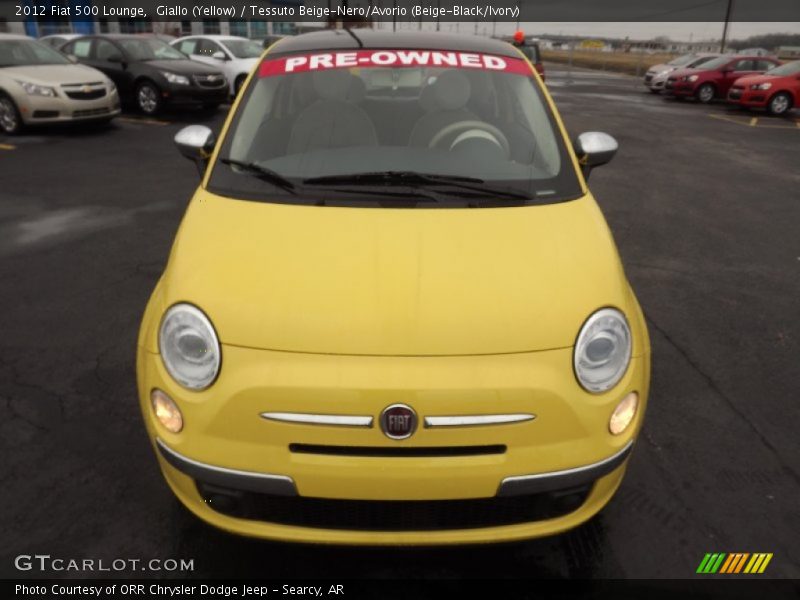 Giallo (Yellow) / Tessuto Beige-Nero/Avorio (Beige-Black/Ivory) 2012 Fiat 500 Lounge