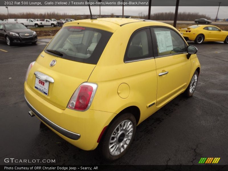 Giallo (Yellow) / Tessuto Beige-Nero/Avorio (Beige-Black/Ivory) 2012 Fiat 500 Lounge