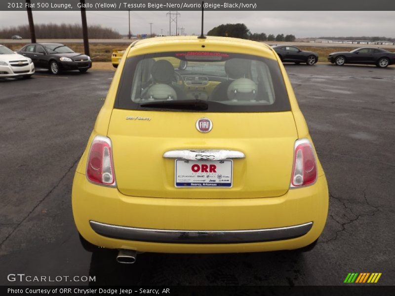 Giallo (Yellow) / Tessuto Beige-Nero/Avorio (Beige-Black/Ivory) 2012 Fiat 500 Lounge