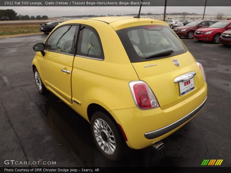 Giallo (Yellow) / Tessuto Beige-Nero/Avorio (Beige-Black/Ivory) 2012 Fiat 500 Lounge