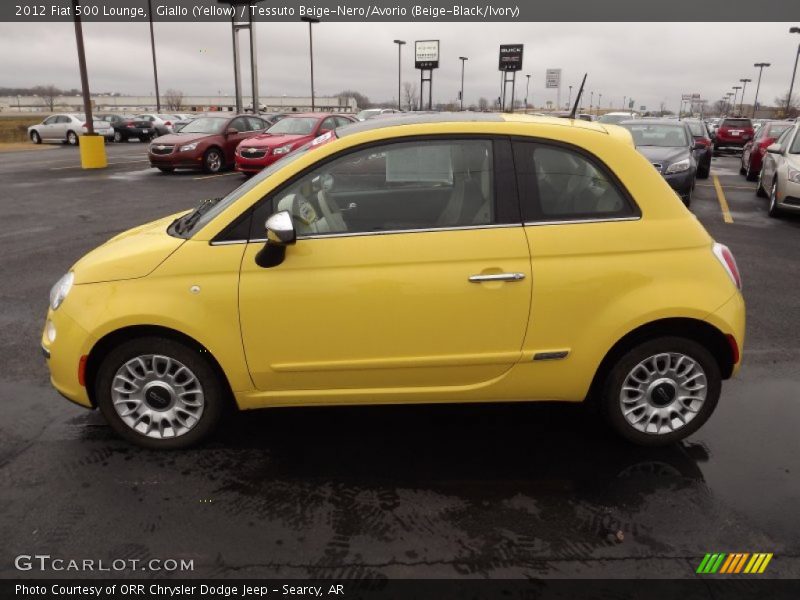 Giallo (Yellow) / Tessuto Beige-Nero/Avorio (Beige-Black/Ivory) 2012 Fiat 500 Lounge