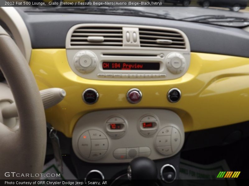 Giallo (Yellow) / Tessuto Beige-Nero/Avorio (Beige-Black/Ivory) 2012 Fiat 500 Lounge