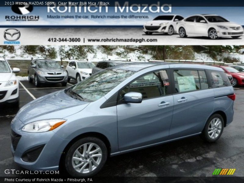 Clear Water Blue Mica / Black 2013 Mazda MAZDA5 Sport