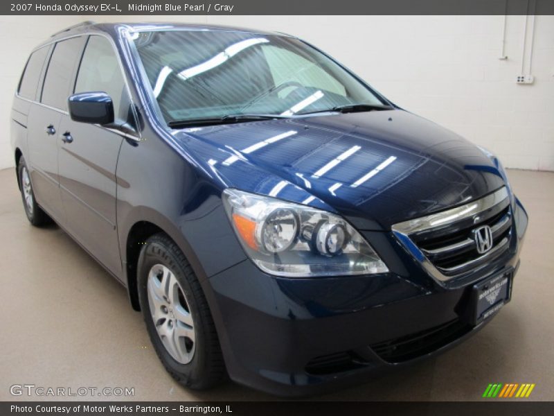 Midnight Blue Pearl / Gray 2007 Honda Odyssey EX-L