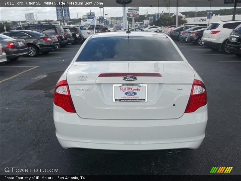 White Suede / Medium Light Stone 2011 Ford Fusion SE