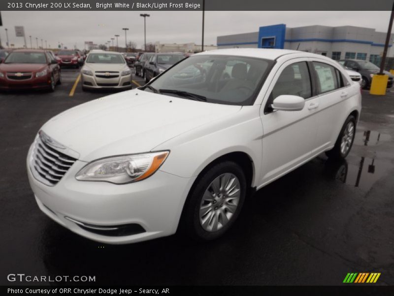 Bright White / Black/Light Frost Beige 2013 Chrysler 200 LX Sedan