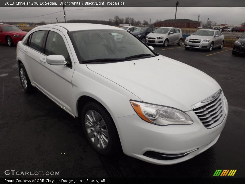 Bright White / Black/Light Frost Beige 2013 Chrysler 200 LX Sedan