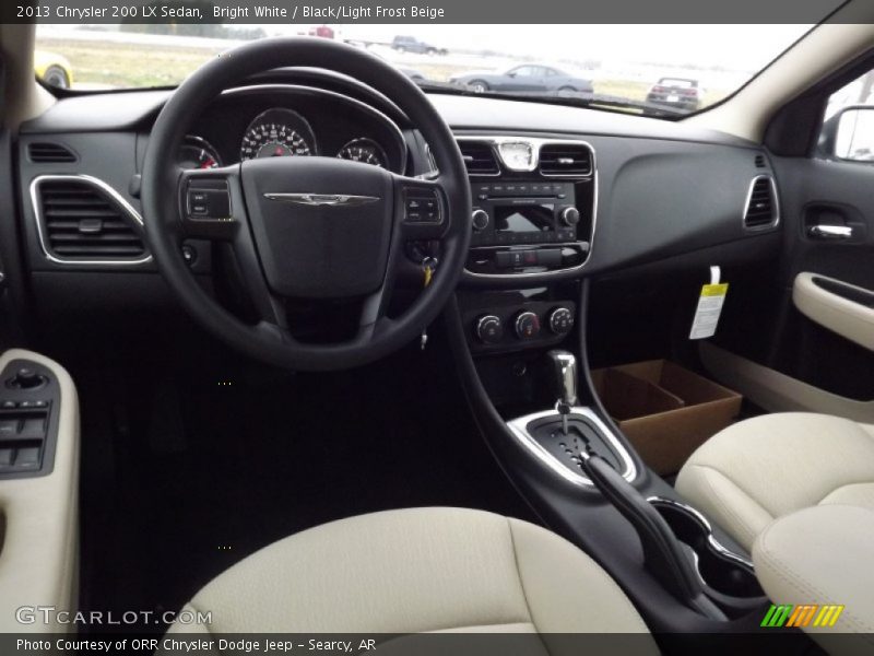 Bright White / Black/Light Frost Beige 2013 Chrysler 200 LX Sedan