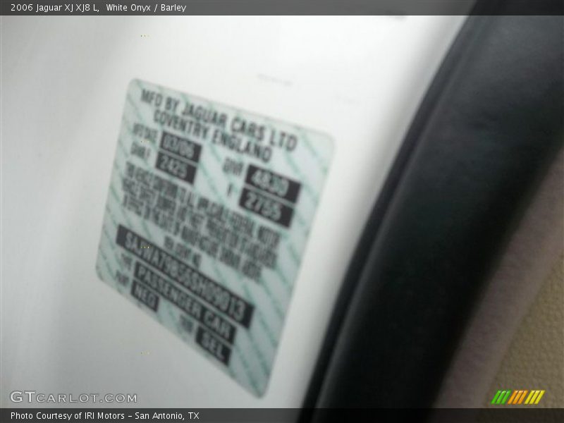 2006 XJ XJ8 L White Onyx Color Code NEG