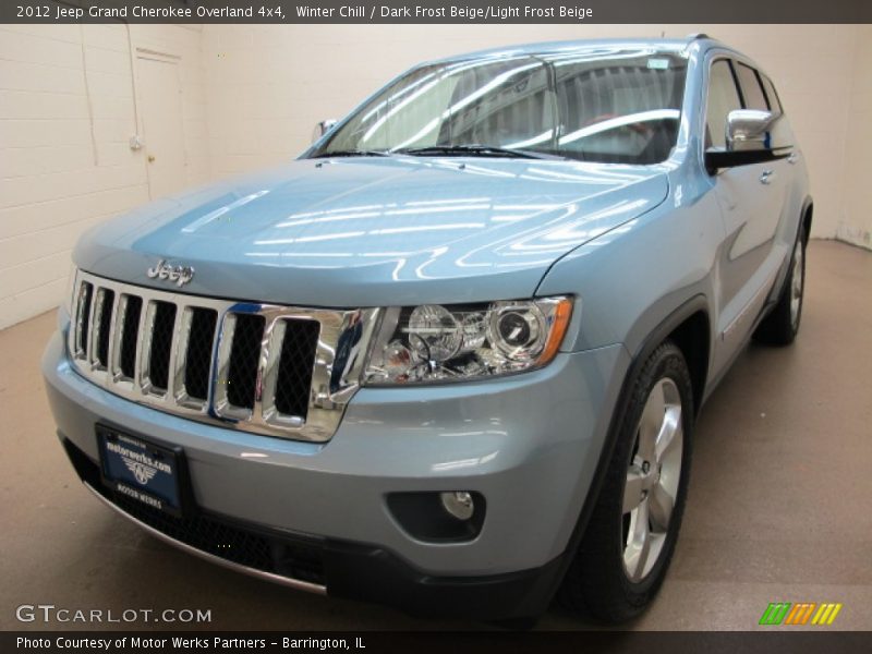 Winter Chill / Dark Frost Beige/Light Frost Beige 2012 Jeep Grand Cherokee Overland 4x4