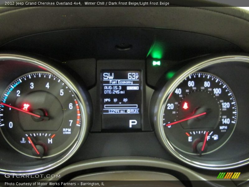 Winter Chill / Dark Frost Beige/Light Frost Beige 2012 Jeep Grand Cherokee Overland 4x4
