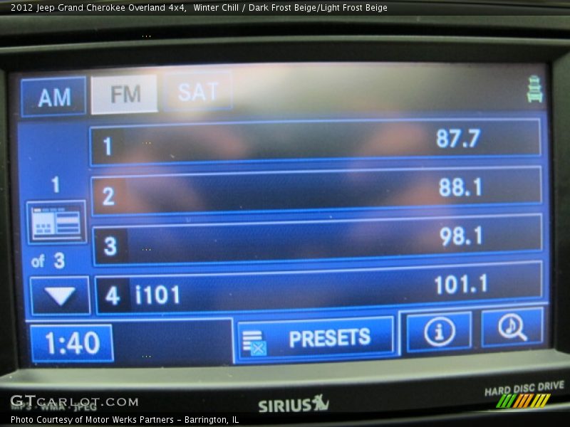 Winter Chill / Dark Frost Beige/Light Frost Beige 2012 Jeep Grand Cherokee Overland 4x4