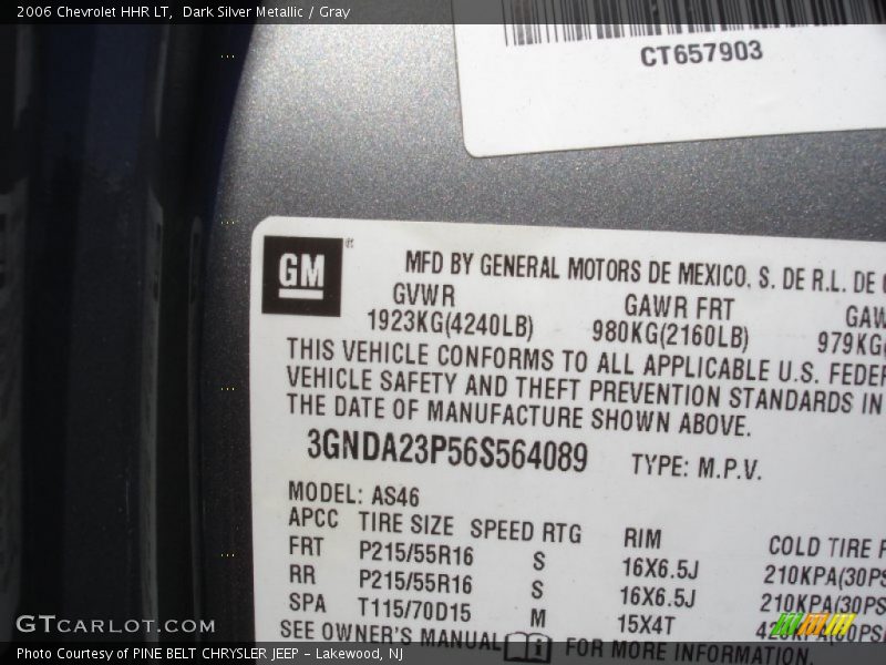 Dark Silver Metallic / Gray 2006 Chevrolet HHR LT
