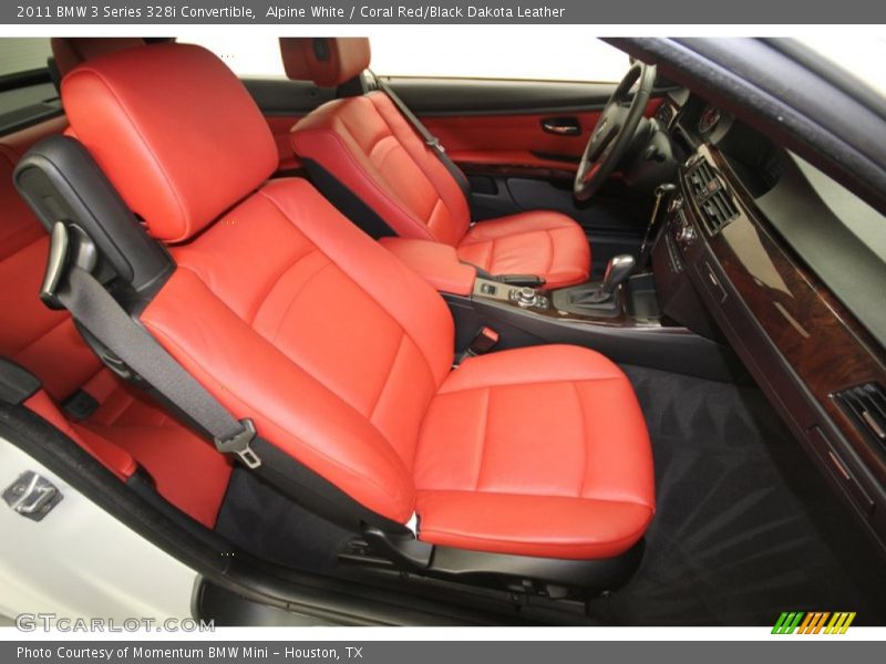 Alpine White / Coral Red/Black Dakota Leather 2011 BMW 3 Series 328i Convertible