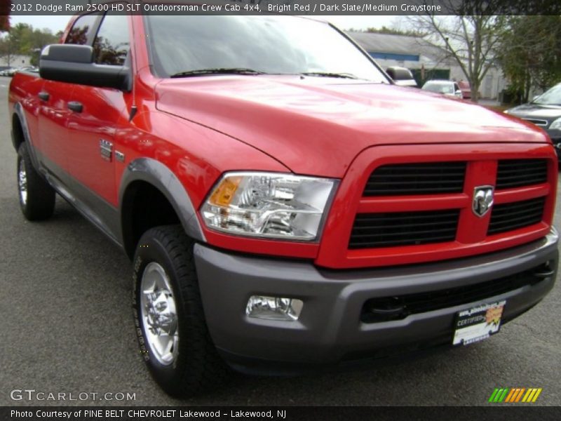 Bright Red / Dark Slate/Medium Graystone 2012 Dodge Ram 2500 HD SLT Outdoorsman Crew Cab 4x4