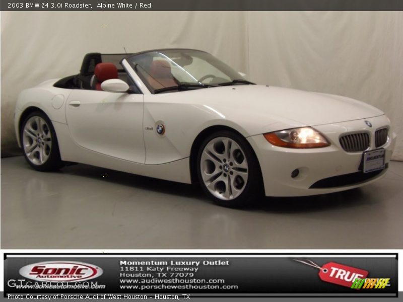 Alpine White / Red 2003 BMW Z4 3.0i Roadster