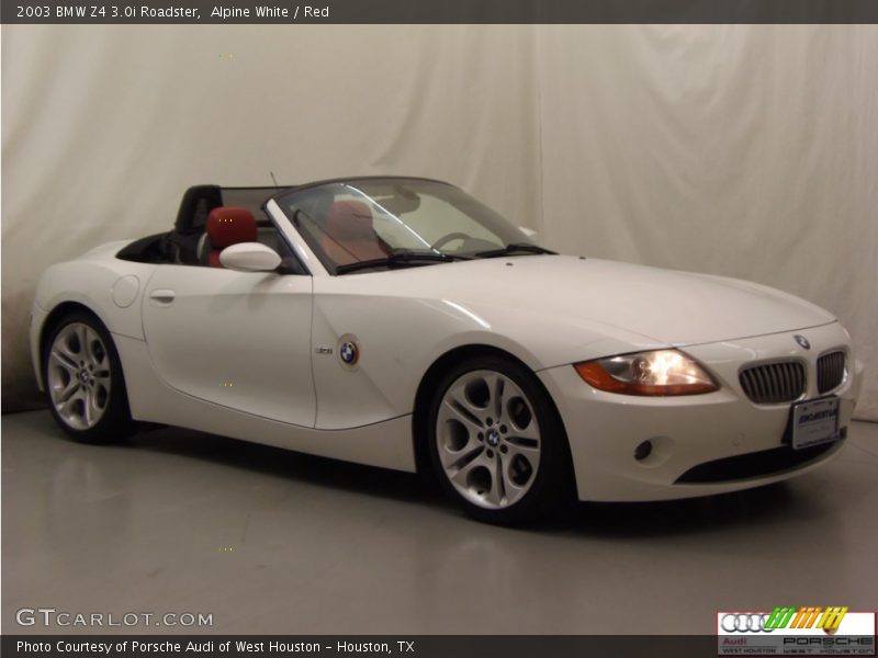 Alpine White / Red 2003 BMW Z4 3.0i Roadster