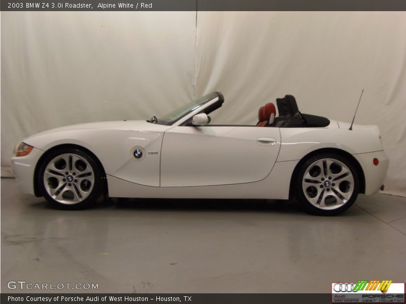 Alpine White / Red 2003 BMW Z4 3.0i Roadster