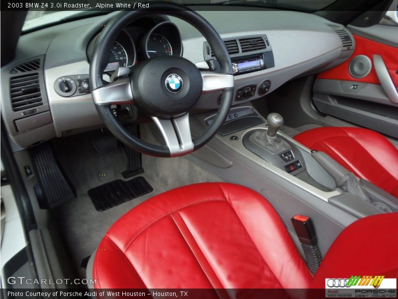 Alpine White / Red 2003 BMW Z4 3.0i Roadster